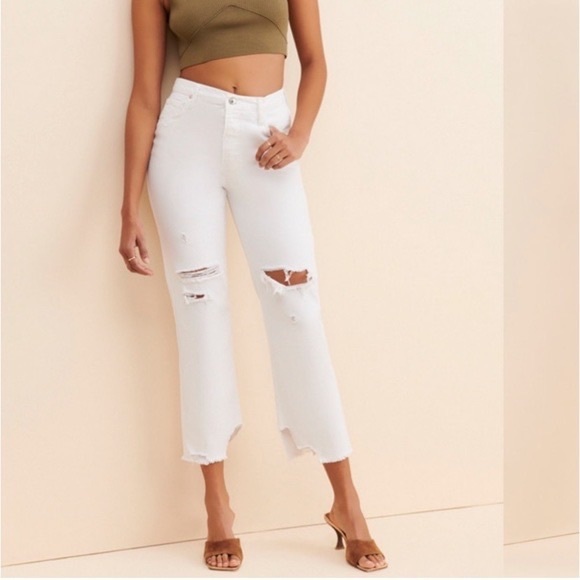 MWT Free People Tapered Baggy Boyfriend in Chalk White Size 25 G21 - Picture 3 of 16